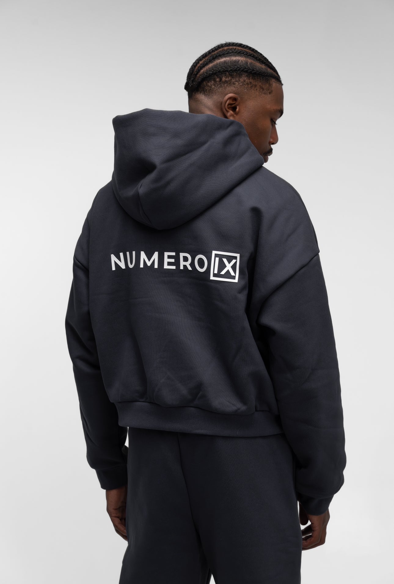 Stone Grey IX Zip Hoodie