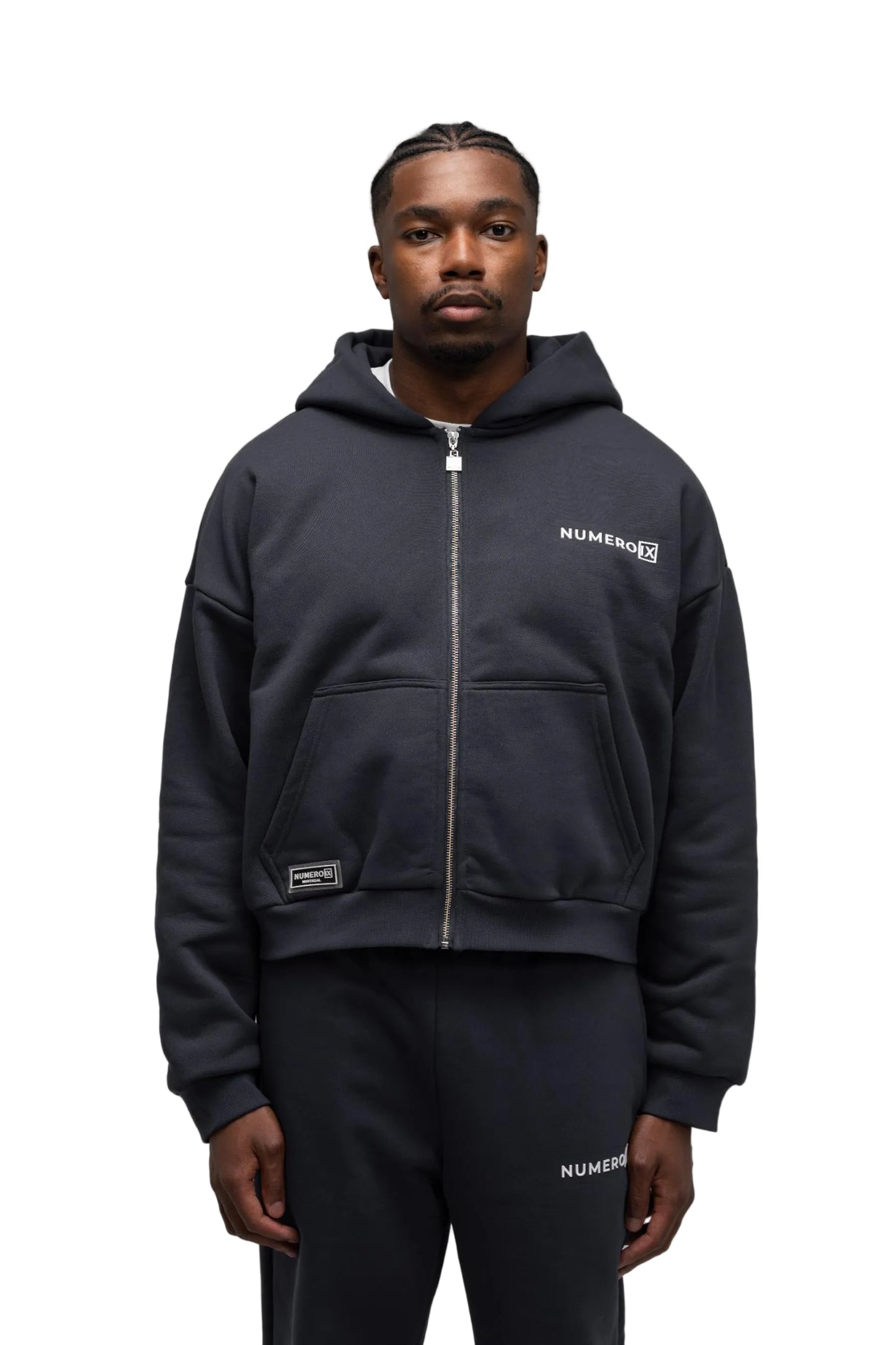 Stone Grey IX Zip Hoodie