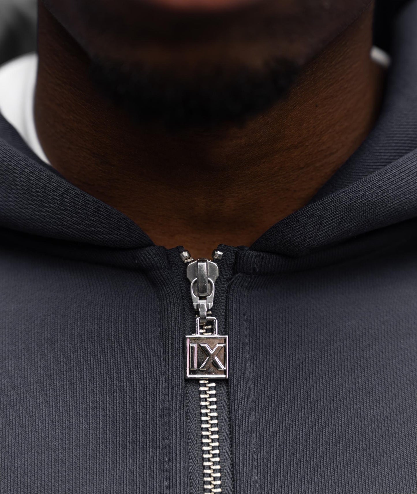 Stone Grey IX Zip Hoodie