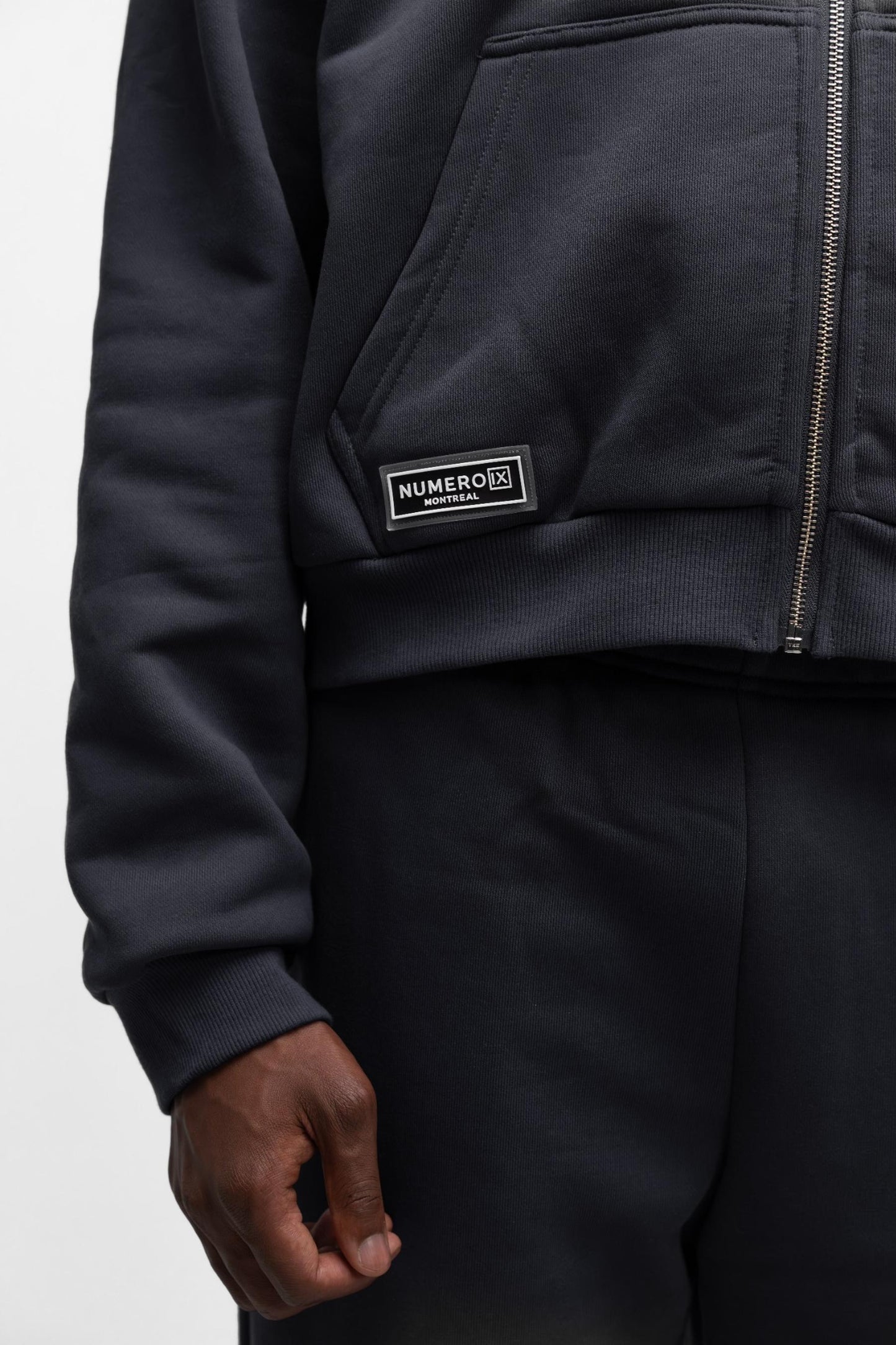 Stone Grey IX Zip Hoodie